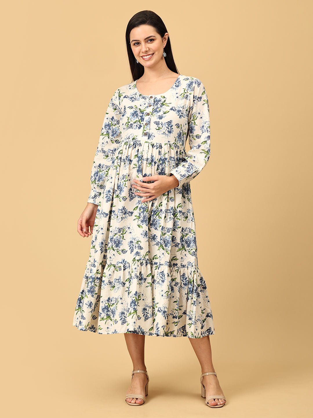 Print - cess Diaries Maternity and Nursing Dress - DRS - SK - PRCDI - S