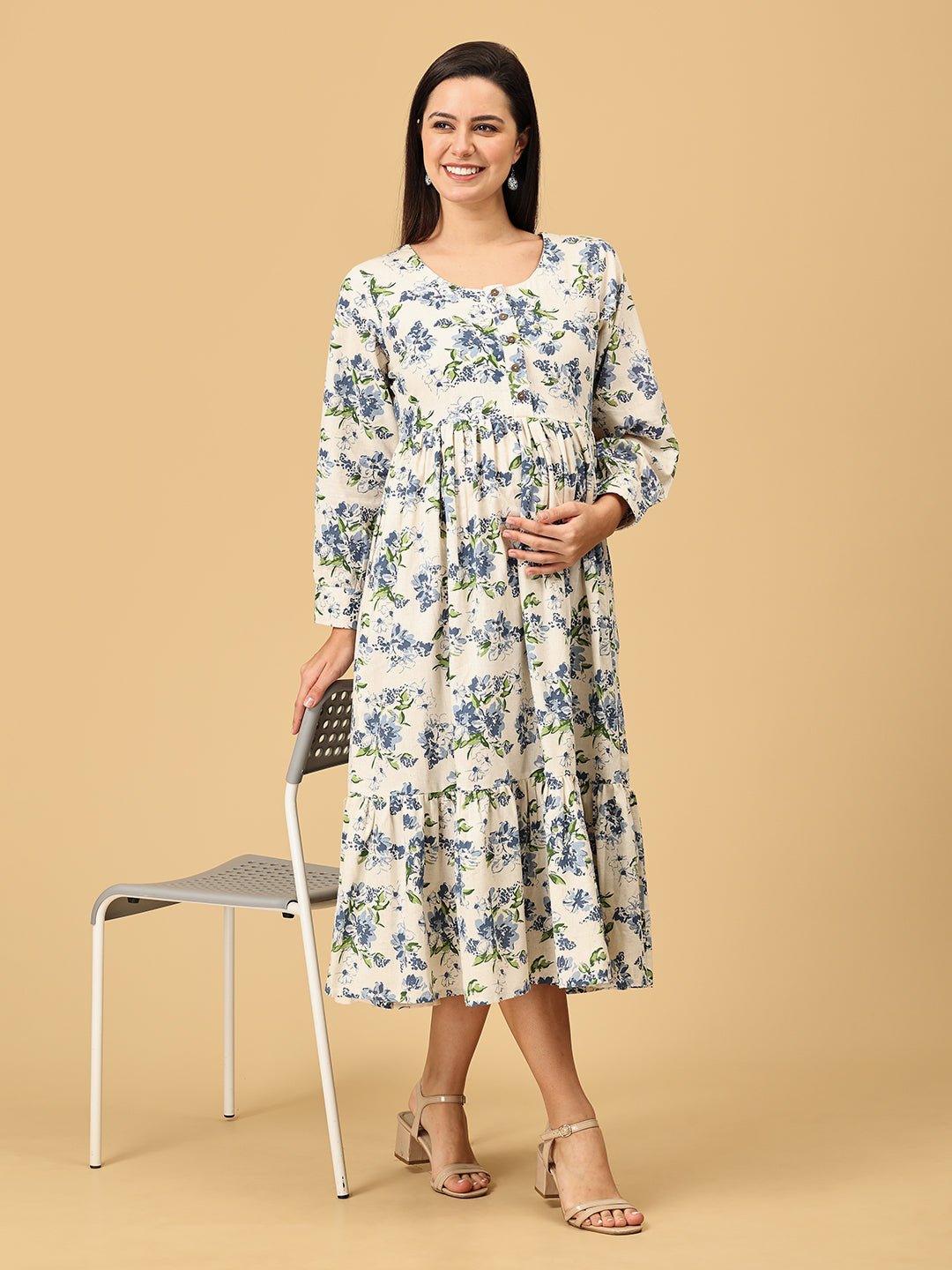 Print - cess Diaries Maternity and Nursing Dress - DRS - SK - PRCDI - S