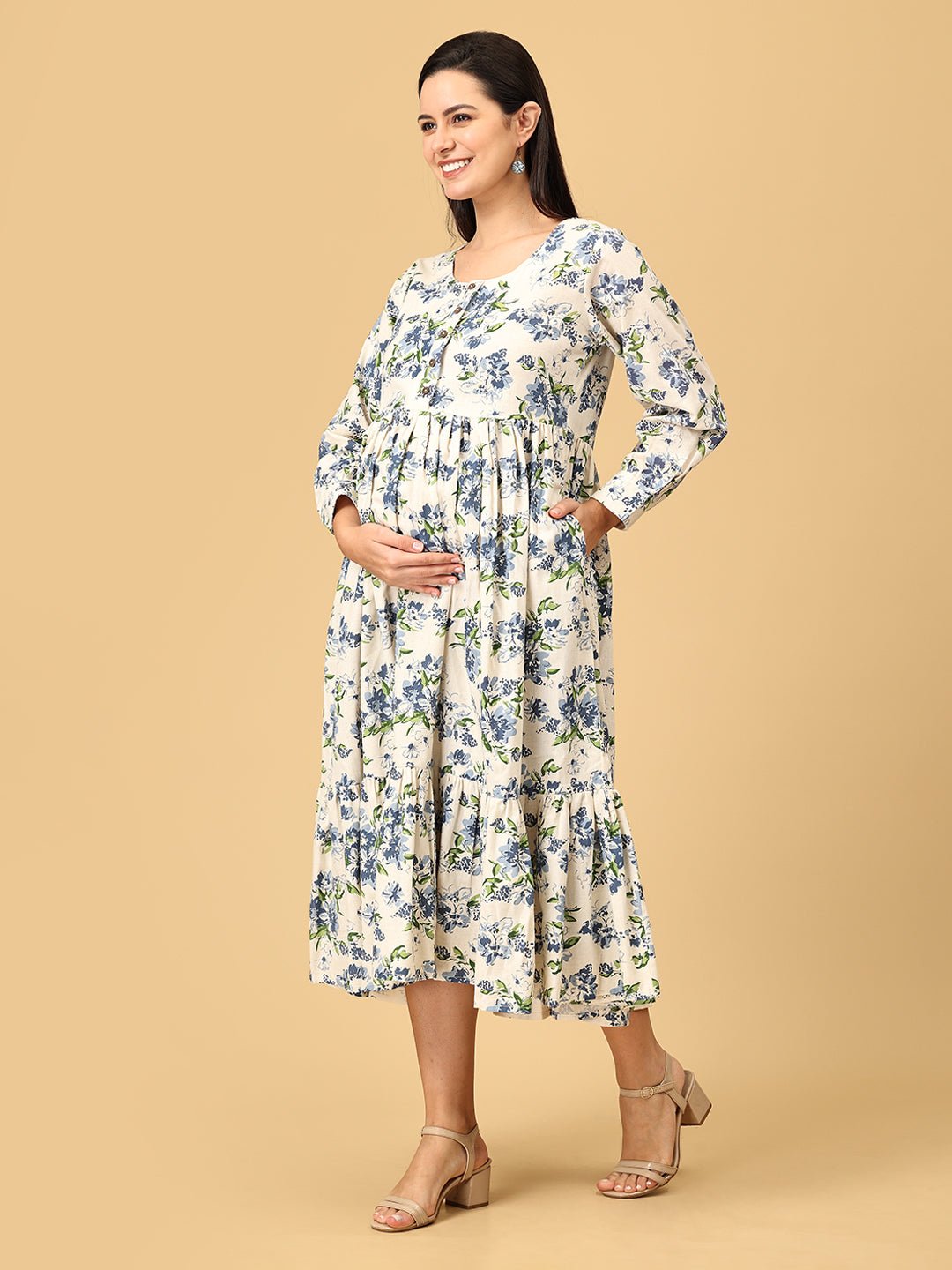 Print - cess Diaries Maternity and Nursing Dress - DRS - SK - PRCDI - S