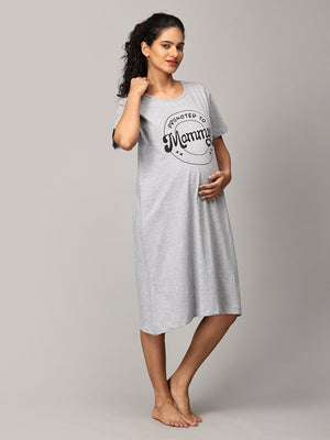 Promoted To Mummy Oversized Maternity T shirt Dress - NW-SC-PRMTM-S