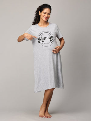 Promoted To Mummy Oversized Maternity T shirt Dress - NW-SC-PRMTM-S