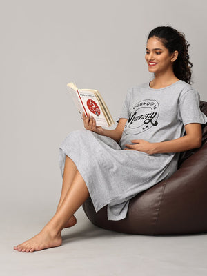 Promoted To Mummy Oversized Maternity T shirt Dress - NW-SC-PRMTM-S