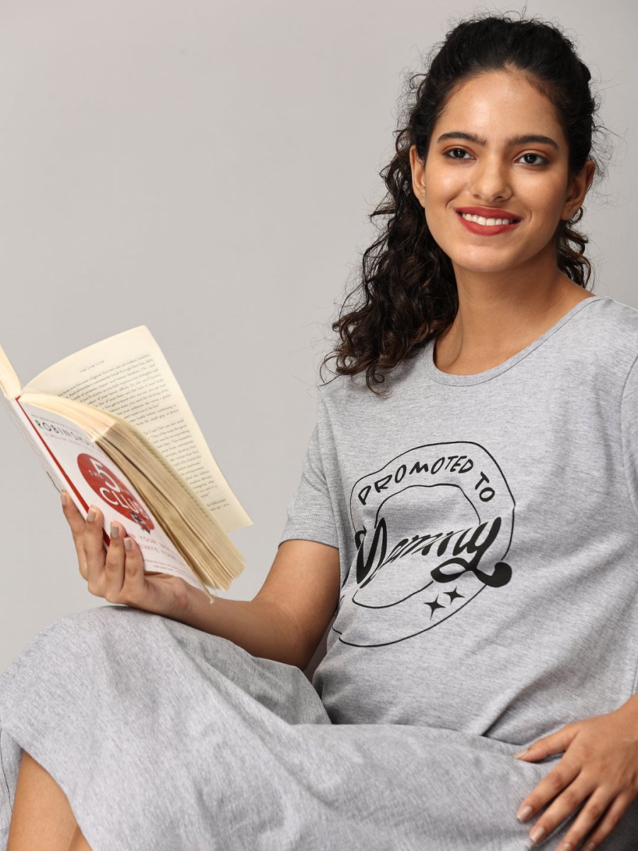 Promoted To Mummy Oversized Maternity T shirt Dress - NW-SC-PRMTM-S