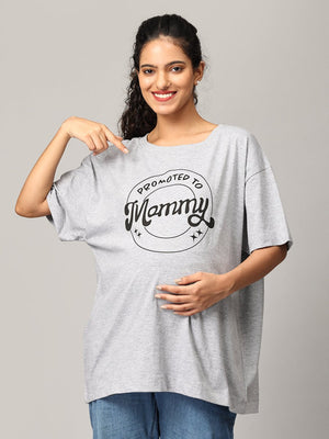 Promoted To Mummy Oversized Mumma T shirt - MAT-SC-PMOV-S