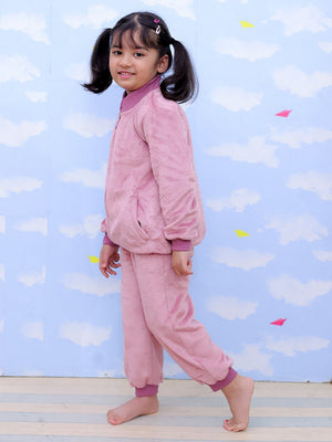 Puffin in Pink Kids Fleece Zipper Jacket & Sweatpants Combo - KWW2 - PFNZSP - 6 - 12