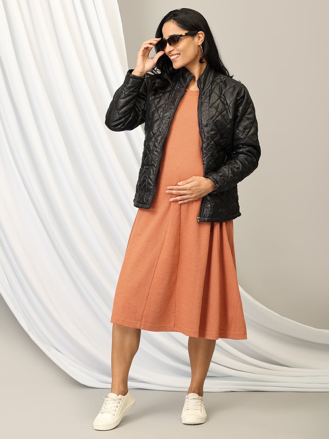 Pumpkin Spice Maternity and Nursing Sleeveless Winter Dress - DRS - SD - PMPSP - S
