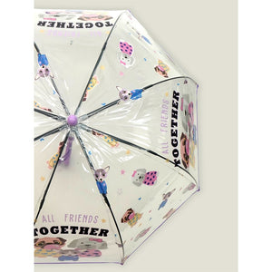 Puppy Family theme Dome style Transparent Umbrella for Kids, 1 - 5years - Monsoon Wear