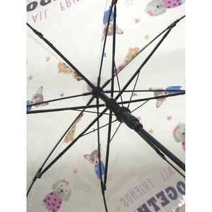 Puppy Family theme Dome style Transparent Umbrella for Kids, 1 - 5years - Monsoon Wear