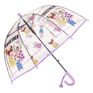 Puppy Family theme Dome style Transparent Umbrella for Kids, 1 - 5years - Monsoon Wear