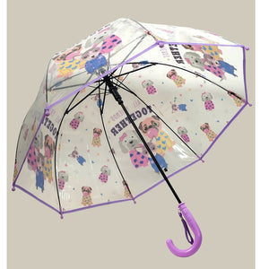 Puppy Family theme Dome style Transparent Umbrella for Kids, 1 - 5years - Monsoon Wear