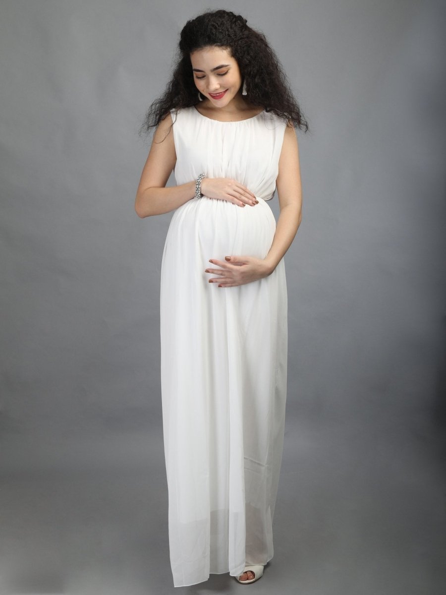 Pure White Maternity Dress - DRS-PURWYT-S