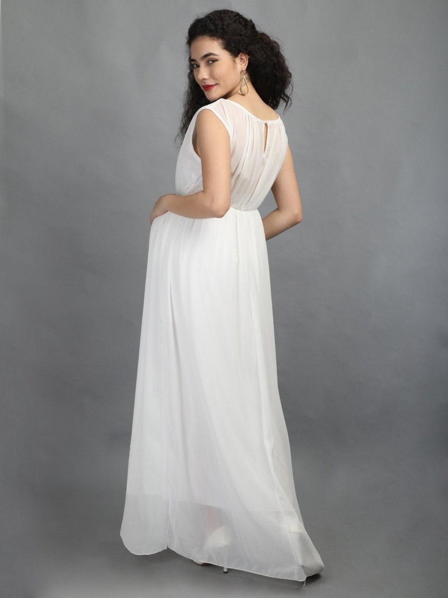 Pure White Maternity Dress - DRS-PURWYT-S