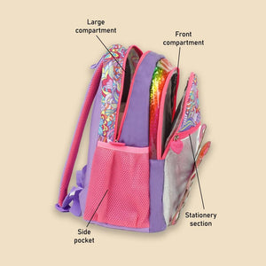 Purple 3d Glitter Butterfly School Backpack for Kids - Back To School