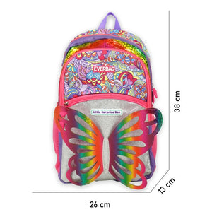 Purple 3d Glitter Butterfly School Backpack for Kids - Back To School