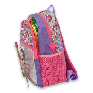 Purple 3d Glitter Butterfly School Backpack for Kids - Back To School