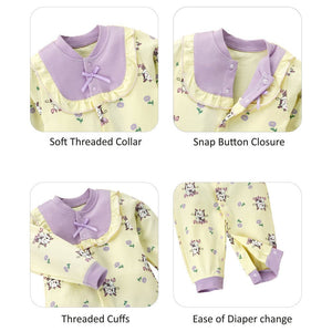 Purple Baby Dragon full sleeves jumpsuit style Romper for Tiny Toddlers - 3 - 6 Months Kids Clothing