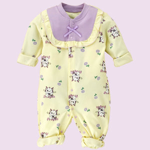 Purple Baby Dragon full sleeves jumpsuit style Romper for Tiny Toddlers - 3 - 6 Months Kids Clothing