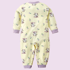 Purple Baby Dragon full sleeves jumpsuit style Romper for Tiny Toddlers - 3 - 6 Months Kids Clothing