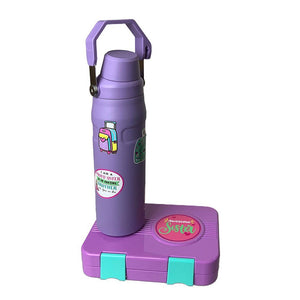 Purple Bento Box & Water Bottle Combo Rakhi Gift for Sister - Little Surprise BoxPurple Bento Box & Water Bottle Combo Rakhi Gift for Sister