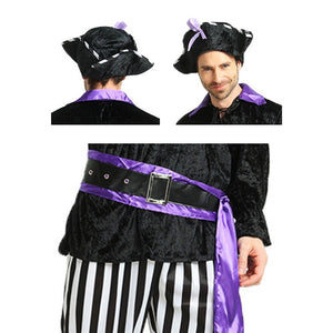 Purple & Black Pirate Adult Halloween Costume Fancy Dress Up - M Halloween
