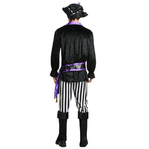Purple & Black Pirate Adult Halloween Costume Fancy Dress Up - M Halloween