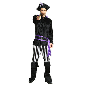 Purple & Black Pirate Adult Halloween Costume Fancy Dress Up - M Halloween
