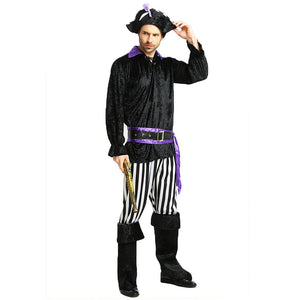 Purple & Black Pirate Adult Halloween Costume Fancy Dress Up - M Halloween
