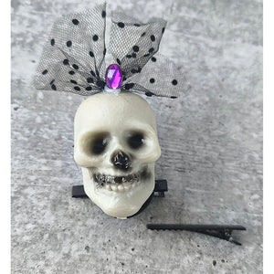 Purple Bling Skull Alligator Clip Halloween Accessory for Halloween Party - Little Surprise BoxPurple Bling Skull Alligator Clip Halloween Accessory for Halloween Party