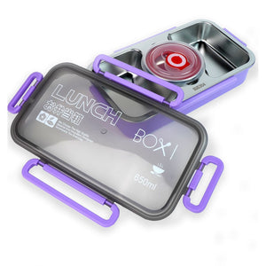 Purple Centre Dip Stainless Steel Lunch Box For Kids And Adults - Back To School