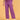 Side view Purple Frostbite maternity lounge pants with elastic drawstring waistband and wide-leg fit.