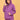 Model wearing Purple Frostbite maternity hoodie with hood up, hands in kangaroo pocket.