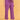 Side view Purple Frostbite maternity lounge pants with elastic drawstring waistband and wide-leg fit.