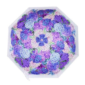 Purple Hydrangea Bunch Floral Print Translucent All-season Umbrella for Kids & Adults - Little Surprise BoxPurple Hydrangea Bunch Floral Print Translucent All-season Umbrella for Kids & Adults