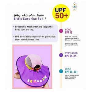 Purple & Pink Unicorn Patch Breathable Mesh Wide Brim Sun Hat for Kids & Toddlers with Adjustable Strap - 2 - 5 Years Swim