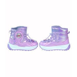 Purple Rainbow Shine Waterproof Winter Snow Boots for Kids with Metal Cleats for Minus Degree Icy Terrains - 31 EUR Winter Wear