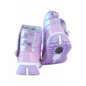 Purple Rainbow Shine Waterproof Winter Snow Boots for Kids with Metal Cleats for Minus Degree Icy Terrains - 31 EUR Winter Wear