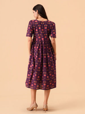 Purple Royale Maternity and Nursing Dress - S Maternity Casual Dress
