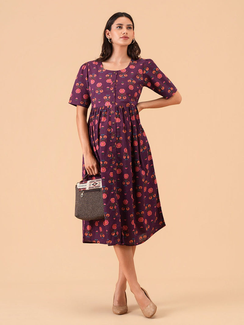 Purple Royale Maternity and Nursing Dress