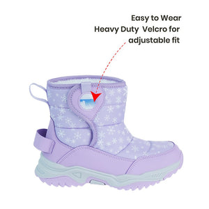 Purple Snowflake Waterproof Winter Snow Boots for Women for Minus Degree Temperature - 36 EUR Winter Wear