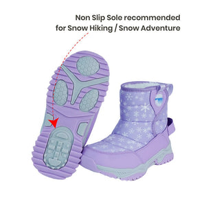 Purple Snowflake Waterproof Winter Snow Boots for Women for Minus Degree Temperature - 36 EUR Winter Wear