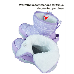 Purple Snowflake Waterproof Winter Snow Boots for Women for Minus Degree Temperature - 36 EUR Winter Wear