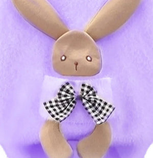 Purple with 3d Bunny Kids Cardigan Sweater, Round Neck - Little Surprise BoxPurple with 3d Bunny Kids Cardigan Sweater, Round Neck