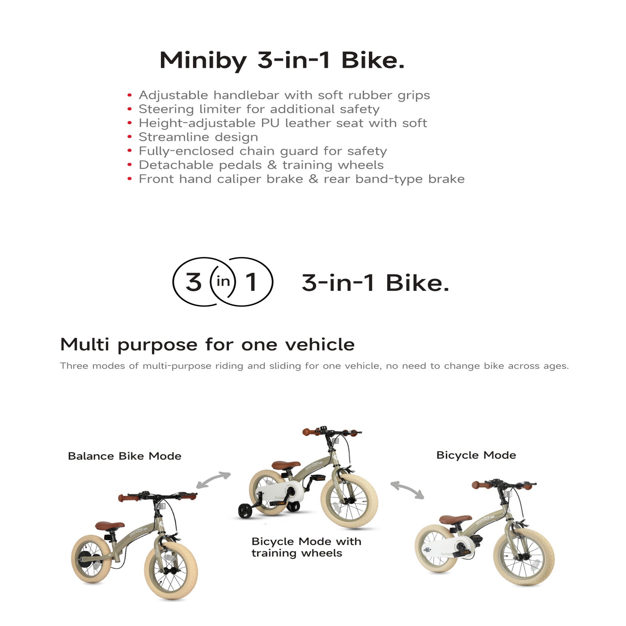 Qplay Bikes/Bicycle 14 "Miniby Air 1.5 Years to 8 Years - CB - 01 - GY