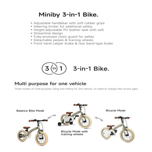 Qplay Bikes/Bicycle 14 "Miniby Air 1.5 Years to 8 Years - CB - 01 - GY