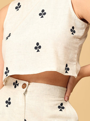 Queen of Spades Embroidered Womens Co Ord Set With Jacket - WES - SK - QNOS - S