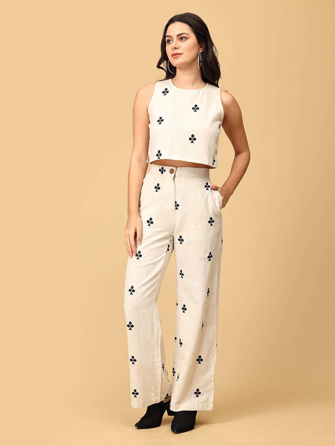 Queen of Spades Embroidered Womens Co Ord Set With Jacket - WES - SK - QNOS - S