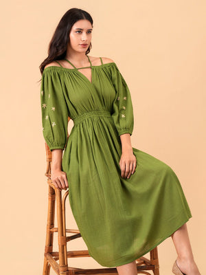 Quiet Olive Women's Dress - S Women's Dress