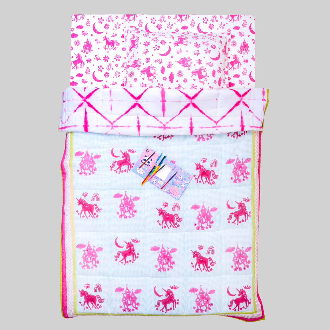 Gudgoodie Premium Cotton Muslin AC Quilt  Blanket- Magical Unicorns