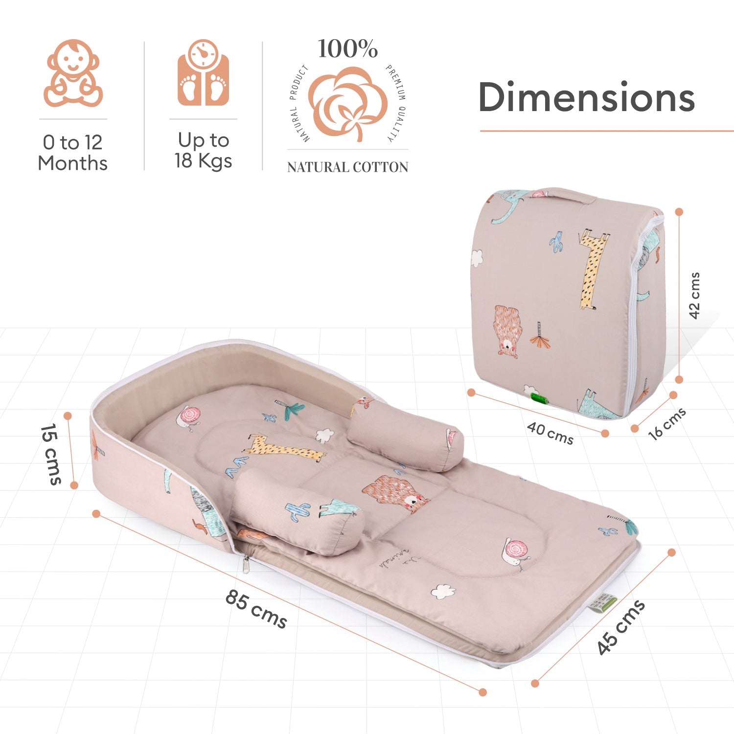 R for Rabbit Baby Nest Lite - Tan Brown - BDBNLTB3