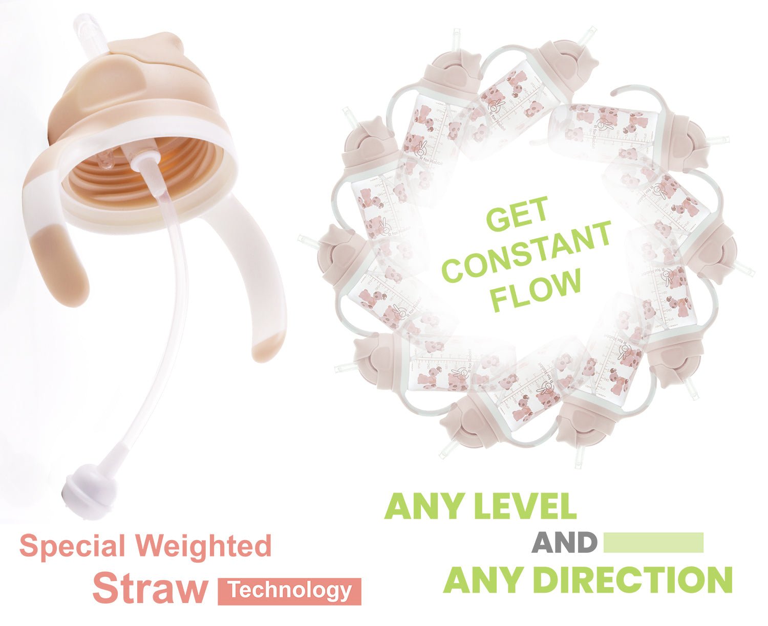 R for Rabbit Bubble Baby Straw Sippers - Yellow - SIBUY01